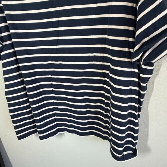 Time & Tru Womens Blue/White Boat Neck Striped Tee Short Sleeve 3X Casual - Picture 4 of 6